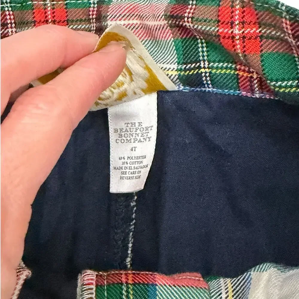 THE BEAUFORT BONNET COMPANY Boys Plaid Holiday Trousers Size 4T